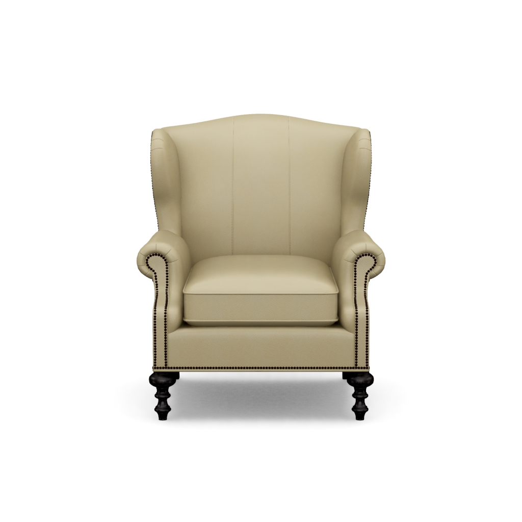 Batik Leather Wing Chair