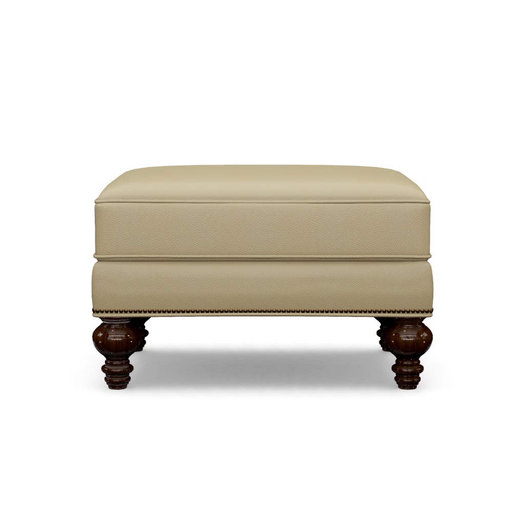Amelia Leather Ottoman