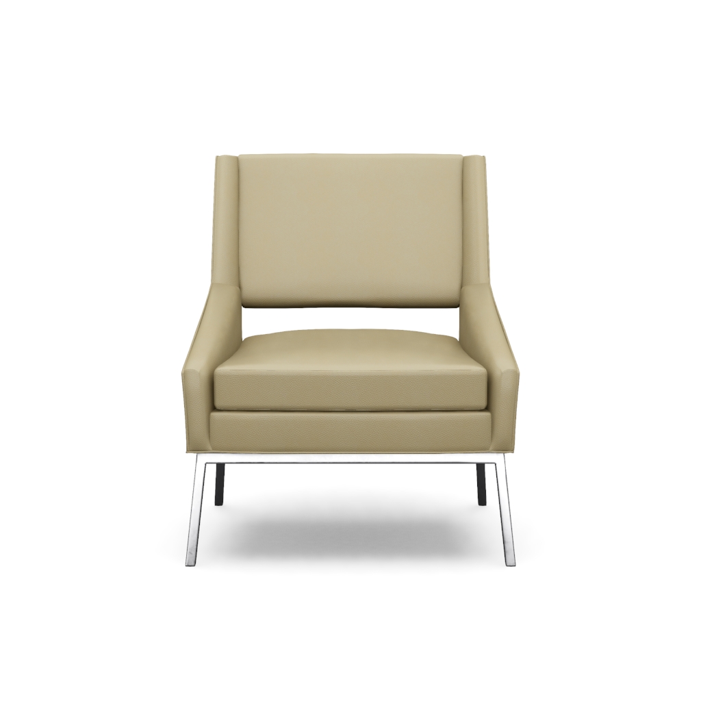Amani Leather Chair With Polished Chrome Base
