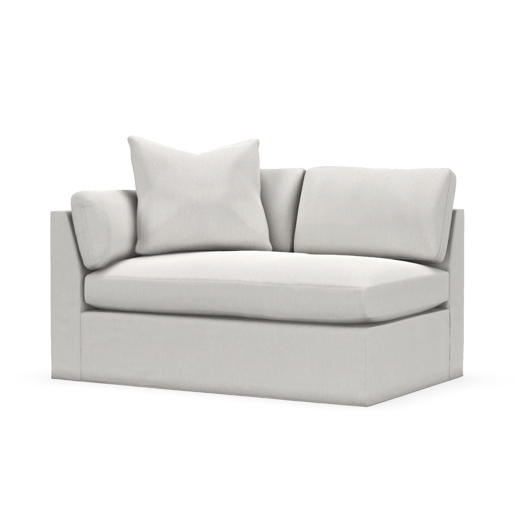 Boden Sectional - Left-Seated 2-Seat Bench Sofa End w/Slipcover
