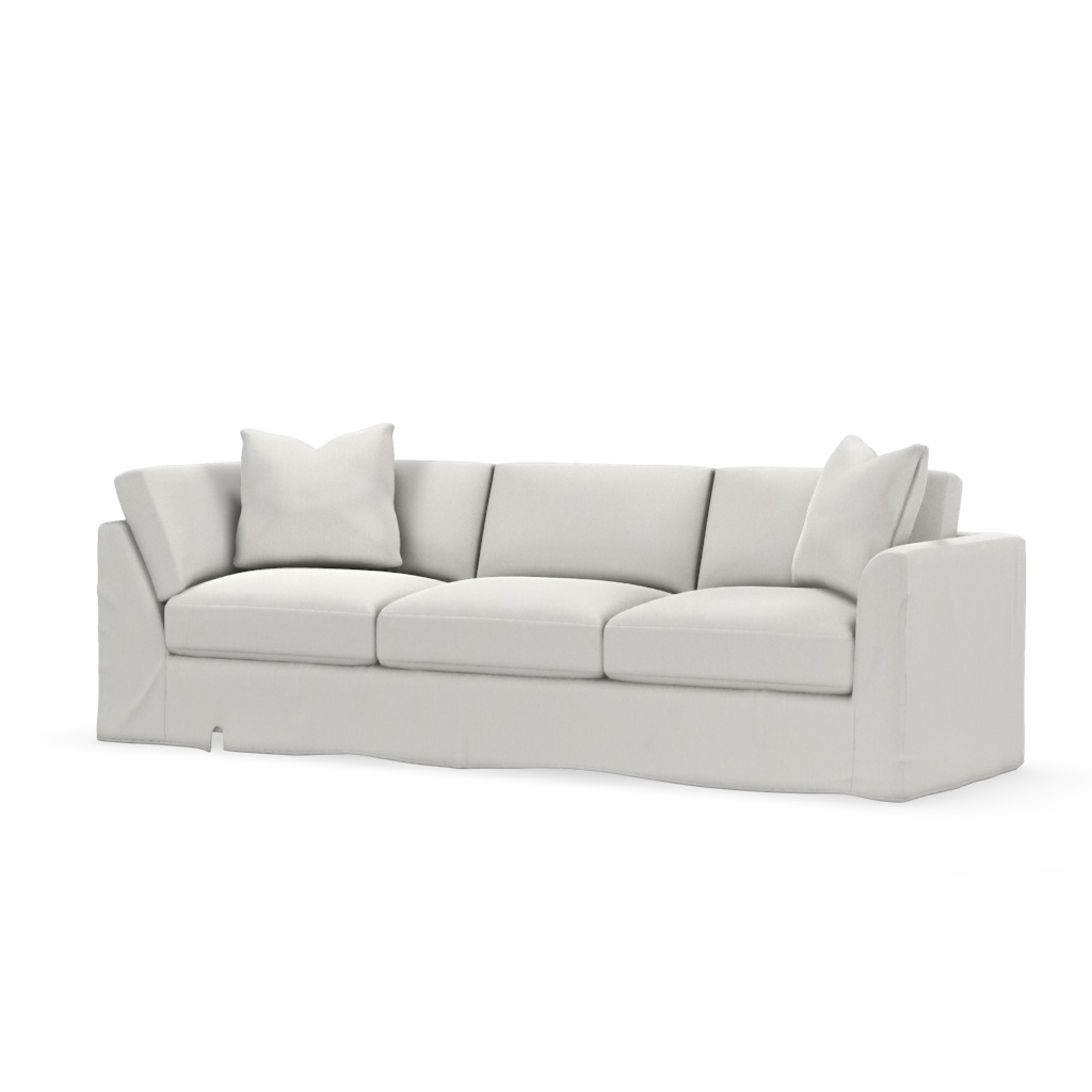 Derby Slip Sectional - Left Seated 3-Seat End W/Corner W/Slipcover
