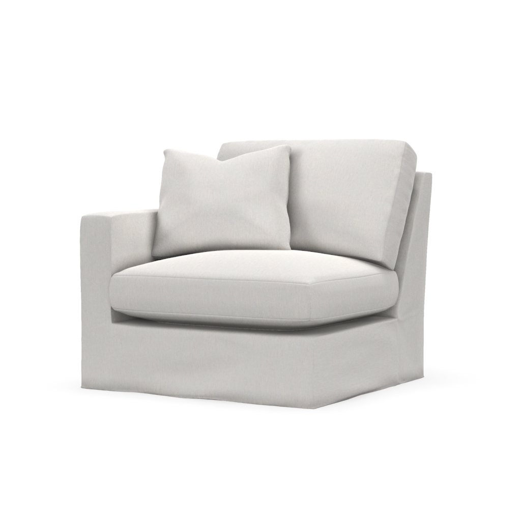 Asher Sectional - Left Seated 1-Seat End W/Slipcover