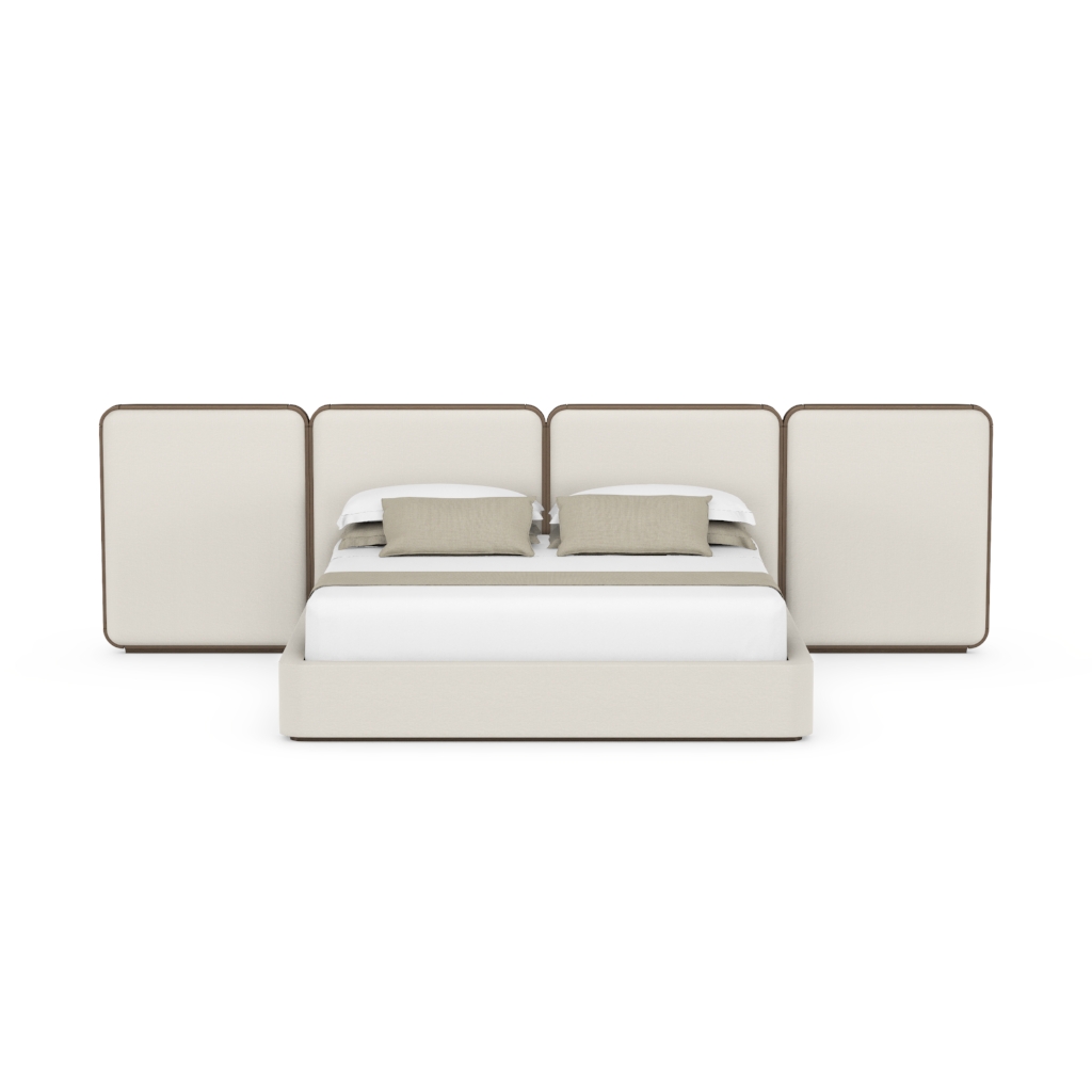 Gem Upholstered With Panels Bed - Low Headboard