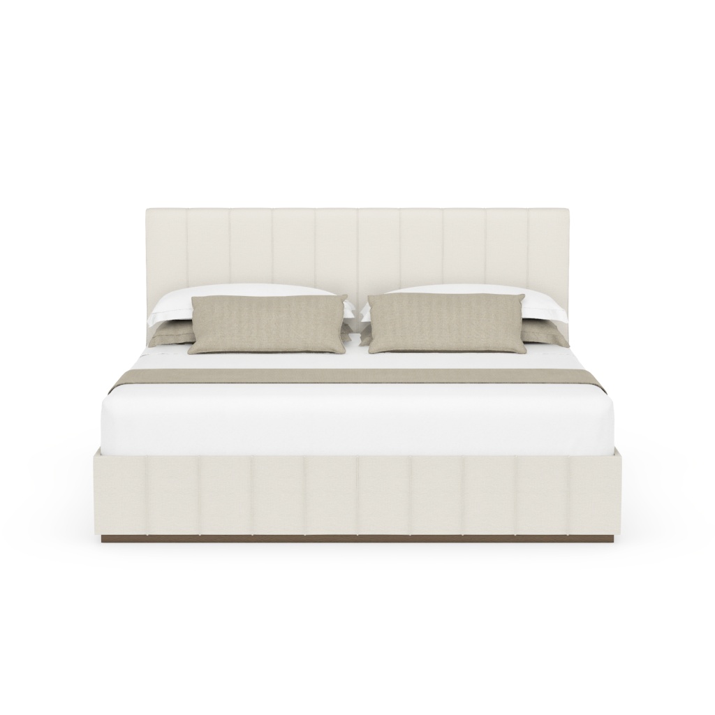 H Upholstered Bed - Upholstered, Channel tufting